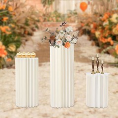 Foldable Honeycomb Cardboard Centerpiece Set 3pc With 30cm Acrylic Tops
