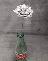 Handmade Paper Flower on stem (Gray Pattern No.2) for Wedding, St. Valentine’s