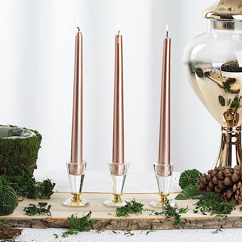 10″ tall Rose Gold Premium Candles Wedding Centerpiece Decorations WHOLESALE