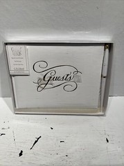 CR Gibson Gold Guest Book With Pen, Ivory and Gold, 9-3/4-Inch by 7-3/4 Inch