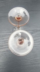 Bride And Groom Etched Champaign Glasses, Made In France. Hand Painted