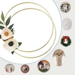 2 Pack 18inch Metal Floral Hoop Wreath Macrame Gold Craft Hoop Rings for Maki…