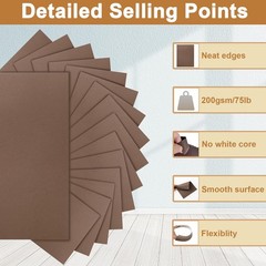 Silunkia 500 Sheets Coffee Color Cardstock 5 Assorted Size 500 Sheets,