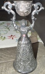 Vintage Silver Plated Gold Wash Double Toasting Wedding Cup Chalice Goblet toast