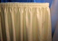 14′ IVORY POLYESTER PLEATED TABLE SKIRT skirting Trade show Wedding