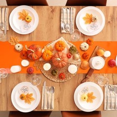 24 Pcs Satin Table Runner Bulk 12 x 108 Inches Long Table Runners Orange