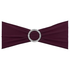 25Pcs 14″x5″ Stretch Chair Sashes Bows Chair Bands Sash with Buckle Maroon