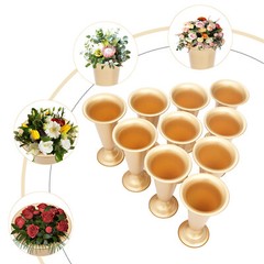 Metal Wedding Centerpieces Vase Decor Metal Trumpet Flower Vase 10Pcs Gold 9.8in