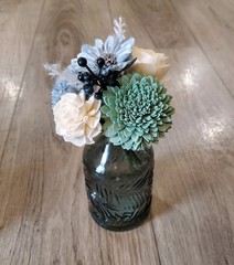 Dusty Blue Wedding Centerpieces for Jars Sage Sola Wood Flower Bouquets Shower