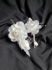 Wedding Floral Bundle Of 32 Pieces/white/Ivory/Iridescent/Picks/Stems/Flower/Lot