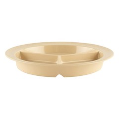 Get G.E.T. Cp-530-T Tan 9 3-Compartment Plate Break Resistant Dishwasher Safe