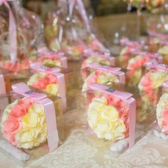 45 Pack 3x3x3 Inches Clear Favor Boxes with Ribbons, Transparent Plastic Cube…