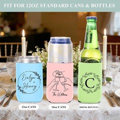 Custom Wedding Can Cooler 100 Pack Bulk Wedding Favors Guests Insulated Neoprene