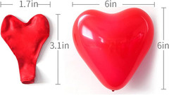 50 6-Inch Pink Color Heart Shaped Latex Balloons for Valentines Day,Propose Marr