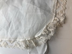 VTG 1950’s Set Of 2 Wedding Or Server Aprons Lace White And Apricot Colors MCM