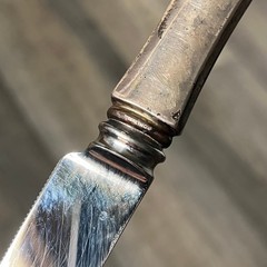 Vintage Sheffield Serrated Cake Knife Sterling Silver Handle Wedding Bread Knife
