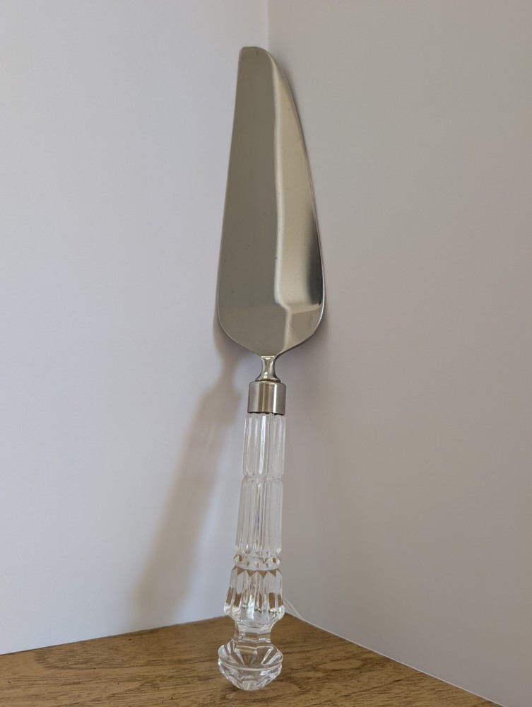 Waterford Crystal Pie Cake Knife Server Utensil Bridal Wedding Signed Mint