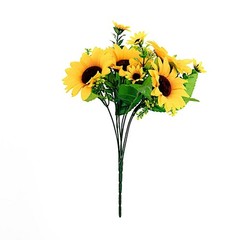 2 YELLOW 13″ FAUX SILK SUNFLOWER Bouquets Wedding Party Decorations Supplies