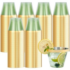 100 Pack Green Plastic Cups – 9 Oz Clear – 9 Oz – 100pcs