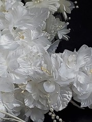 Wedding Floral Bundle Of 32 Pieces/white/Ivory/Iridescent/Picks/Stems/Flower/Lot
