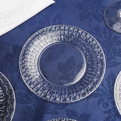 7″ CLEAR DESSERT PLASTIC PLATES Round Basketweave Party Wedding TABLEWARE