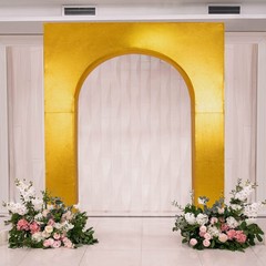 7 feet GOLD Metallic Spandex Backdrop Cover for Arc de Triomphe Stand Party