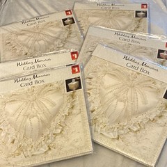 VTG 6 Dollar General Wedding Memories Decorative Floral White Square Card Box