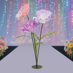3 Heads Giant Artificial Flowers Wedding Artificial Flower Decoration Stand 29cm