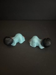 2 black African American sleeping plastic babies in mixed colors 1.5″ long
