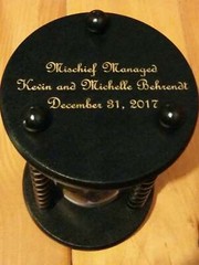 The Wedding Day in Black Unity Sand Ceremony Hourglass by Heirloom Hourglass