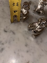 Teddy Bear place card holders silver color set of 4 Lakeland Limited Cumbria