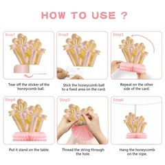 9Pcs 80th Birthday Decorations Pink Rose Gold Honeycomb Centerpieces for Wome…