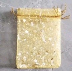 10 Moon Star Organza Gift Bags Wedding Jewelry Drawstring Xmas-3.54″ x 2.76″ Yel