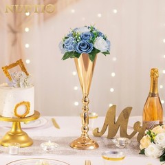 Dusty Blue & White Floral Centerpieces for Weddings and Party Table Decor
