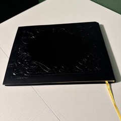 Guest Book Black Leather Gold Edges Embossed 10 x 8 Florence, Italy Handcrafted