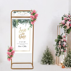 4.9 Feet Tall Welcome Sign Frame, Guest List Directory Geometric Stand,
