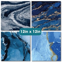 Desecraft 12×12 Ocean Marble Scrapbook Cardstock 12 x 12 inches, Multicolored