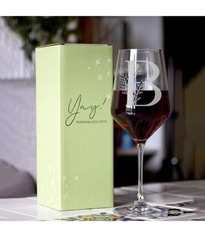 Monogrammed Crystal Wine Glass, Name Initial Wine Glasses, Personalized B Classy