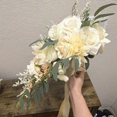 Ansofi Bridal Bouquet Artificial Flowers Silk Rose