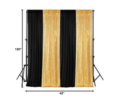 VitalCozy 4 Panels Backdrop Curtains 2 Pcs 4 x 10 ft Sequin Glitter 2 Pcs 7 x…