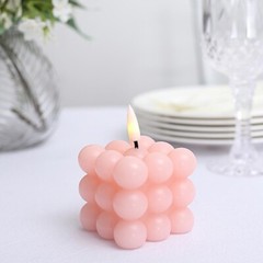 2 Flameless 2 in Warm White LED Light Bubble Cube CANDLES Centerpieces Events