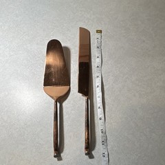 Copper Cake Knife & Server Set, Glossy Finish, 11 Inch, 2 Piece Heavy Duty