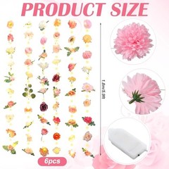 Suncalla 6 Pack 35.4ft Fake Flower Garland Backdrop with LED Multi Color Lovely