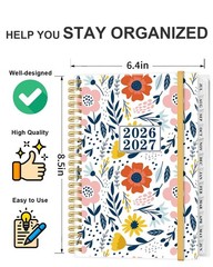 2026–2027 Academic Planner, July 26 to June 27, 6.3″ x 8.5″, Pink Flower |