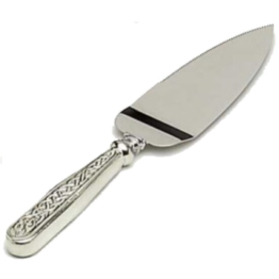 Mullingar Pewter Cake Server Stainless Steel and Pewter Celtic Design 19.5″