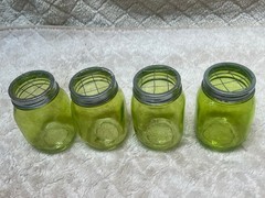 Country Cottage Glass Jars Vase Green Pint Size Centerpiece Wedding Décor
