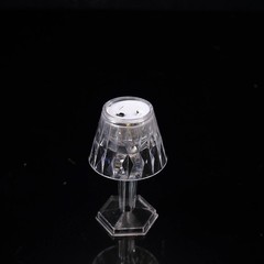 6 Clear 4.5 in Acrylic Crystal TABLE LAMPS Battery Operated LED Lights Party