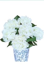 6PCS Premium White Hydrangea Artificial Flowers Bouquets, Ivory Silk Hydrangea