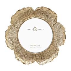 Circular Gold Floral Photo Frame / 4×4 In | For Tabletop Display | Perfect for