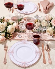 Morejoy 100pcs Rose Gold Plastic Plates – Rose Gold Disposable Plates – 7.5 i…
